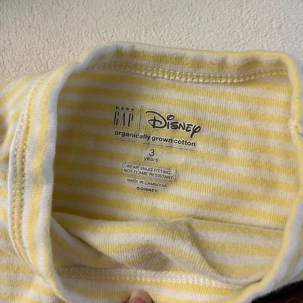 Gap × Disney Baby Organic Brushed Cotton Princess PJ Set- Belle size 3 years - Picture 4 of 6